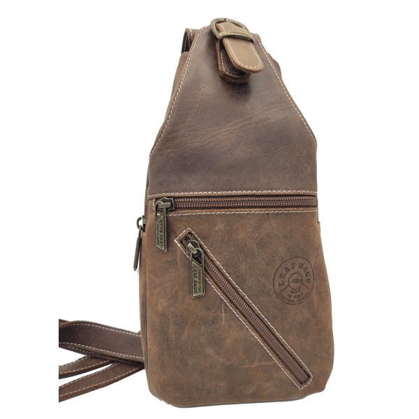 Chest bag in distressed/ramon leather